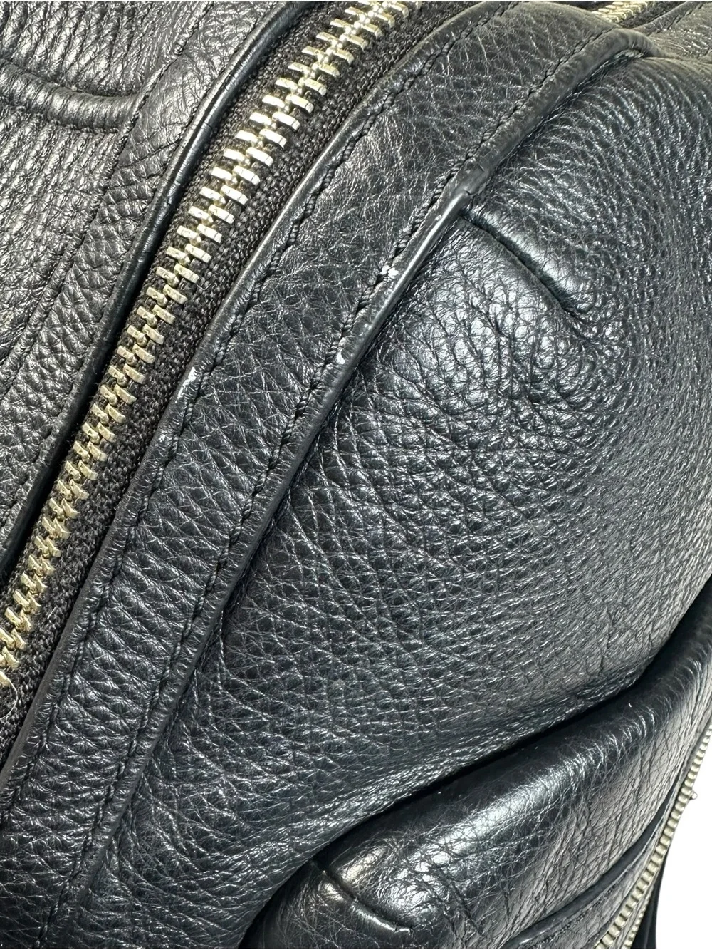 Marc Jacobs Black Leather Backpack Multi Zipper Shoulder Purse Soft Leather 8134